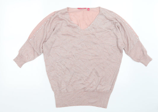 Womens UK Size 16 Together Pink Pullover Jumper