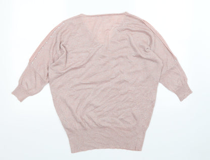 Womens UK Size 16 Together Pink Pullover Jumper