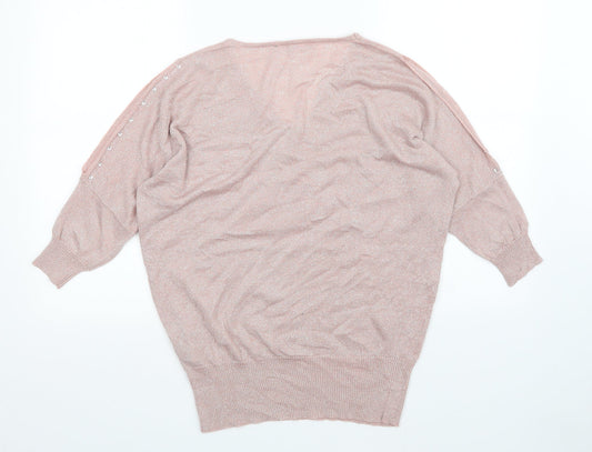 Womens UK Size 16 Together Pink Pullover Jumper