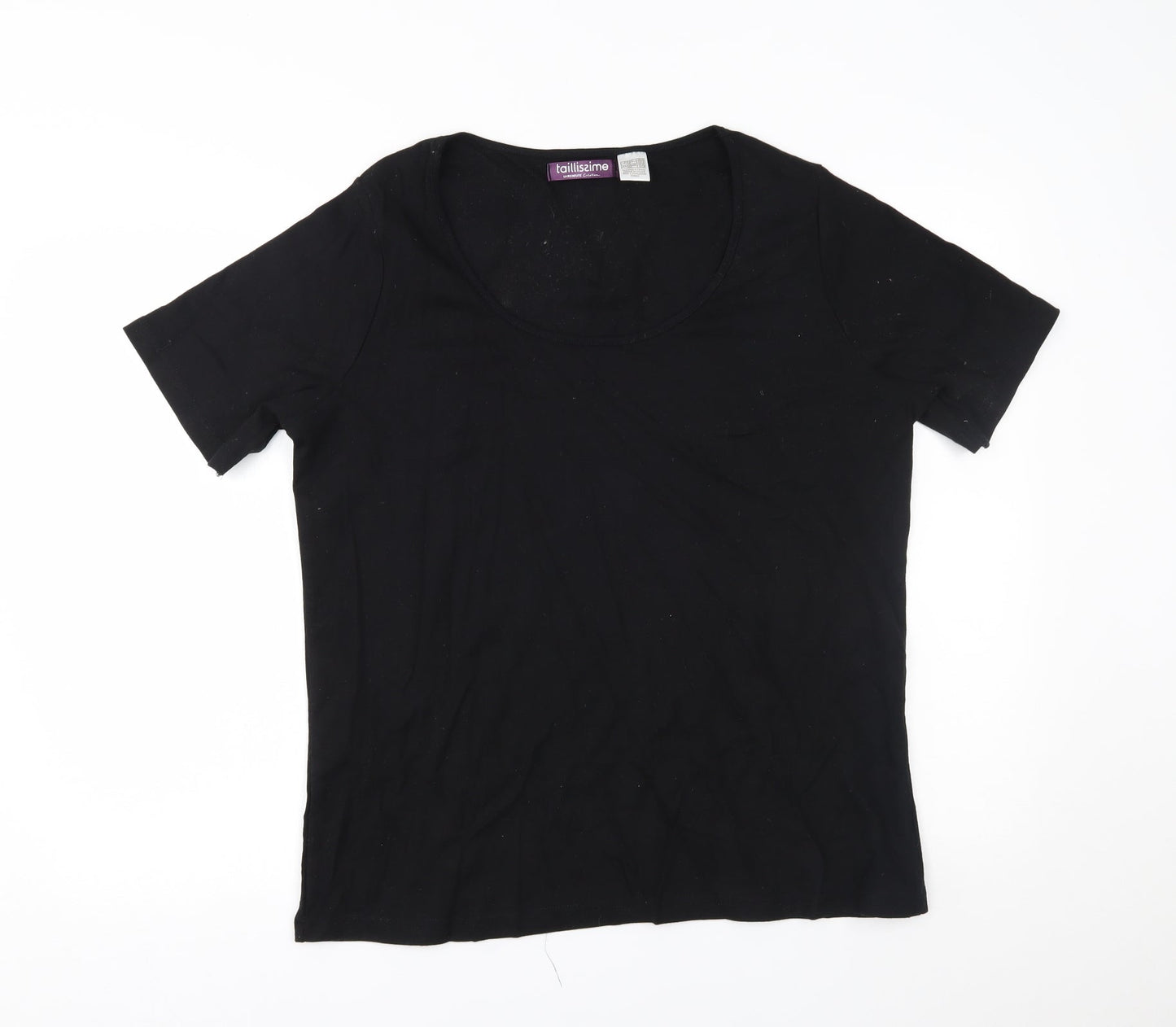 Womens UK Size 16 La Redoute Black Basic T-Shirt