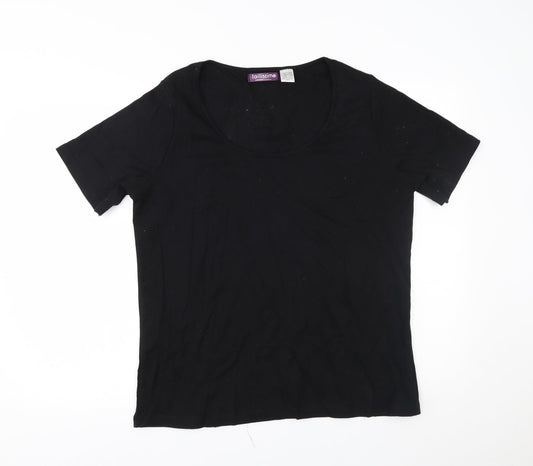 Womens UK Size 16 La Redoute Black Basic T-Shirt