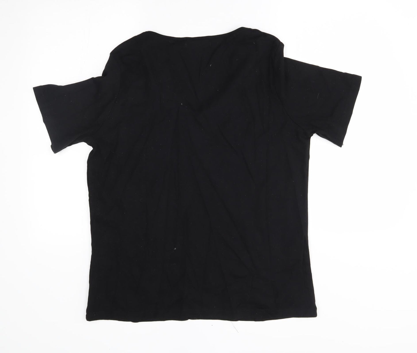 Womens UK Size 16 La Redoute Black Basic T-Shirt