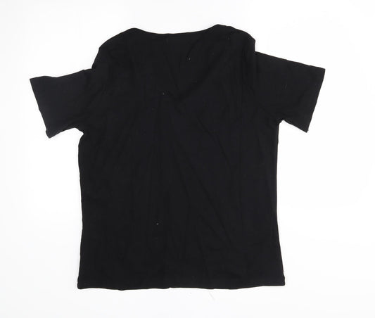 Womens UK Size 16 La Redoute Black Basic T-Shirt