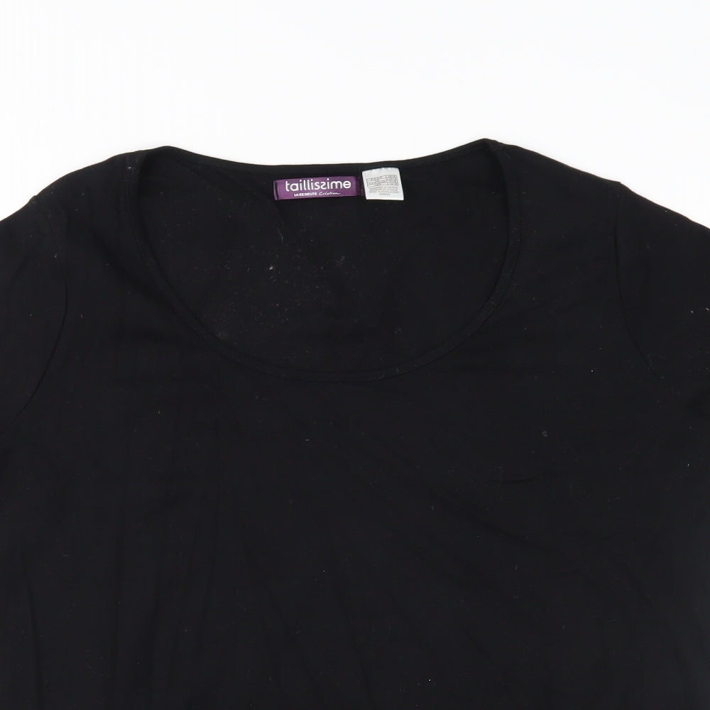 Womens UK Size 16 La Redoute Black Basic T-Shirt