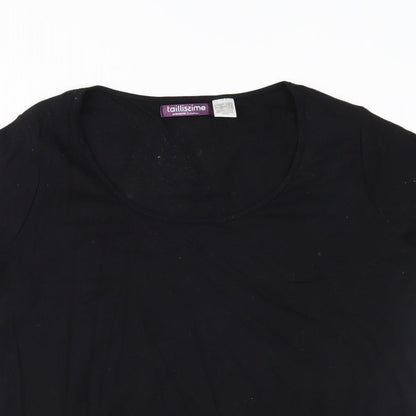 Womens UK Size 16 La Redoute Black Basic T-Shirt