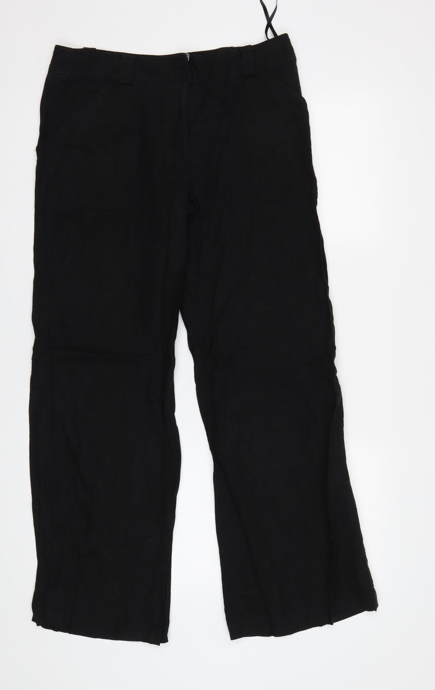 Womens UK Size 14 Look Regular Fit  Black Trousers