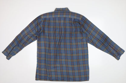Super Champion Mens Blue Check   Button-Up Size L