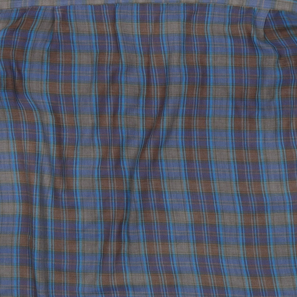 Super Champion Mens Blue Check   Button-Up Size L