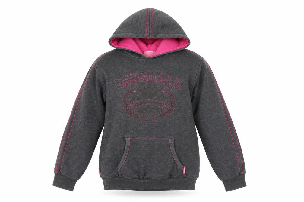 Womens UK Size 10 Lonsdale Grey Pullover Hoodie