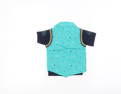 top kids Baby Blue   Basic Polo Size 0-3 Months