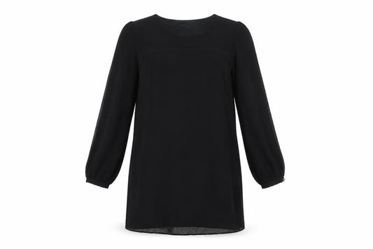Front view of Atmosphere women’s black basic t-shirt, size UK 10