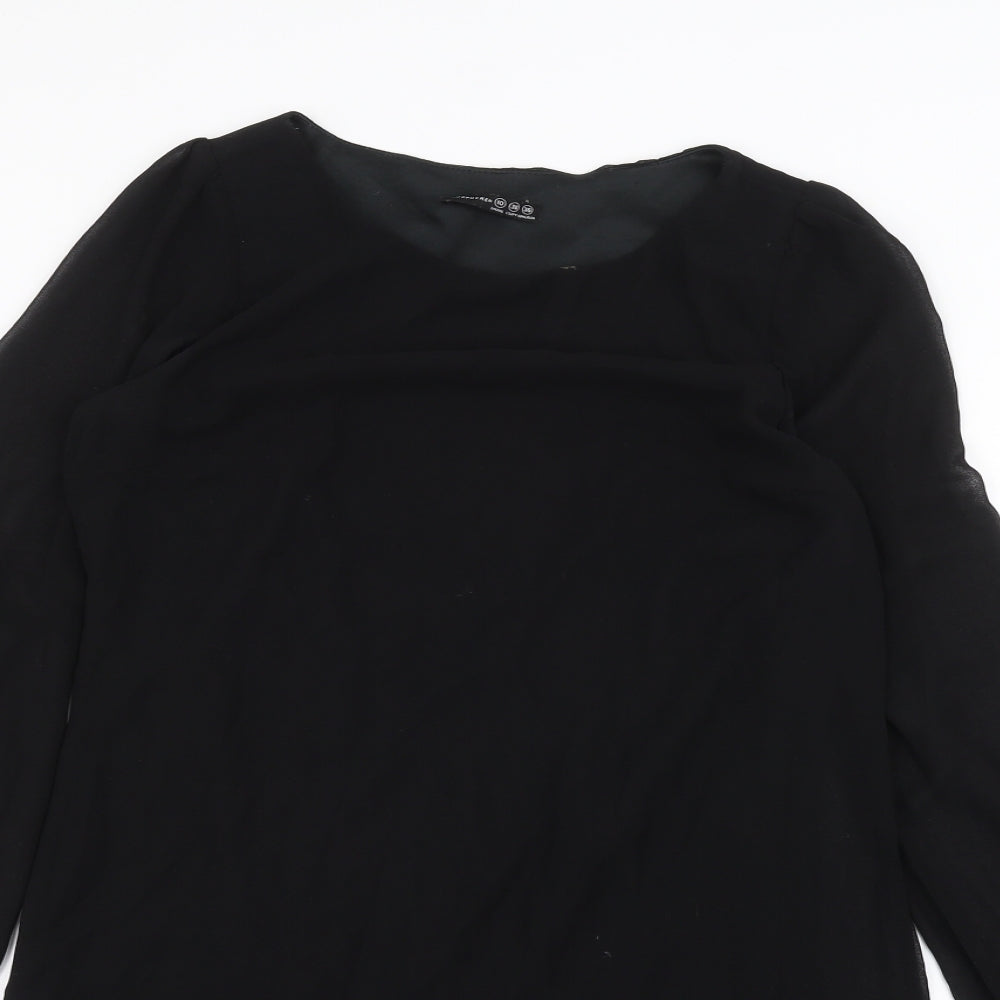 Womens UK Size 10 Atmosphere Black Basic T-Shirt