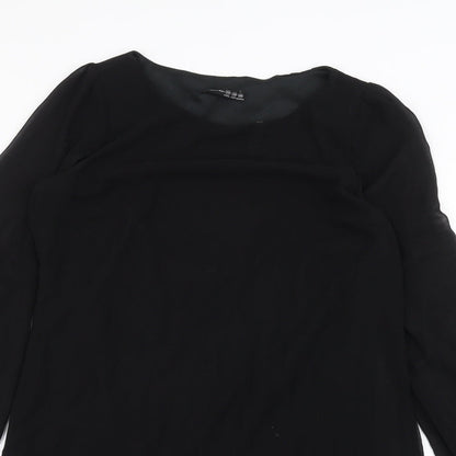 Womens UK Size 10 Atmosphere Black Basic T-Shirt