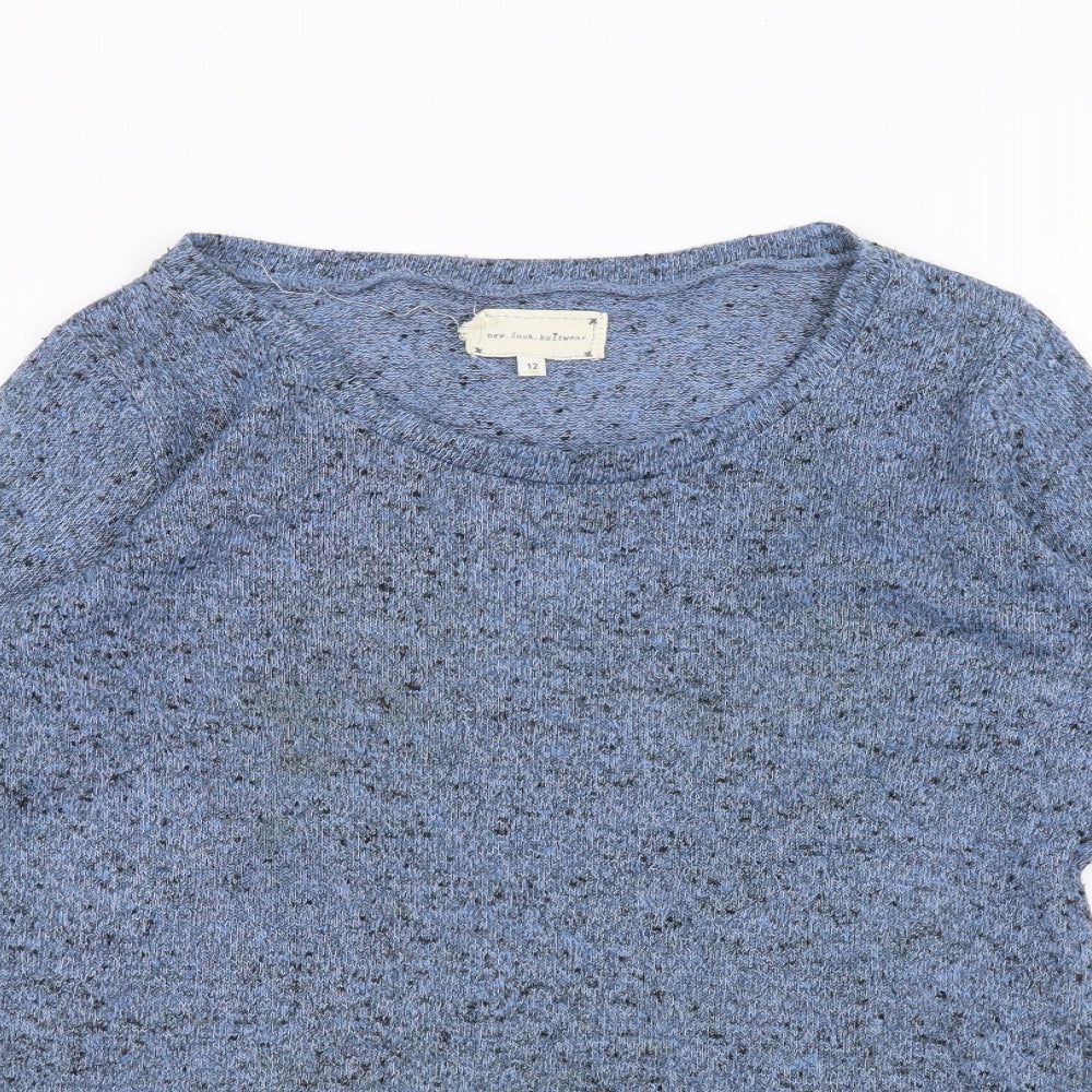 Womens UK Size 12 New Look Blue Basic T-Shirt