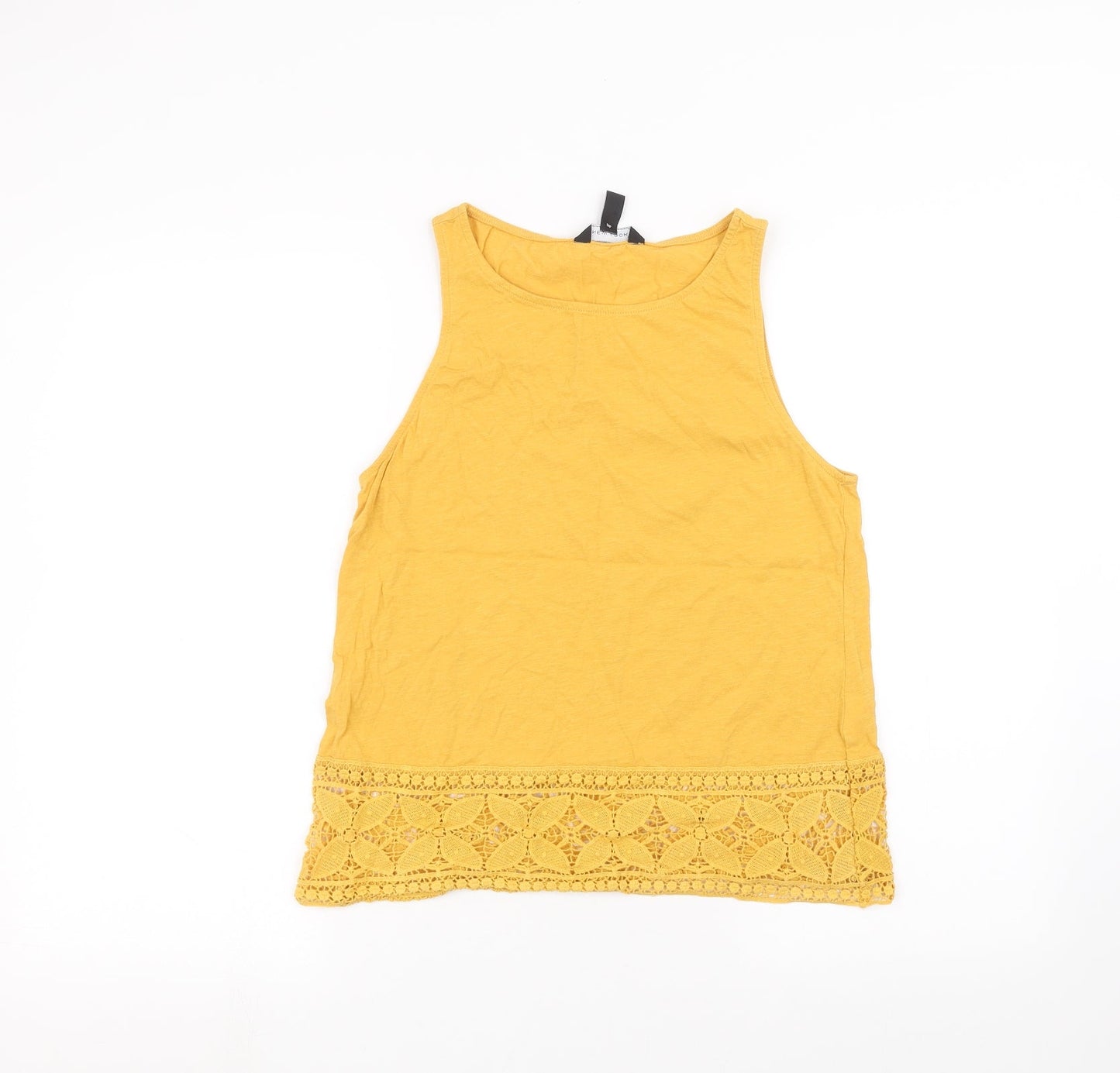 Womens UK Size 12 New Look Yellow Basic T-Shirt