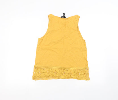 Womens UK Size 12 New Look Yellow Basic T-Shirt