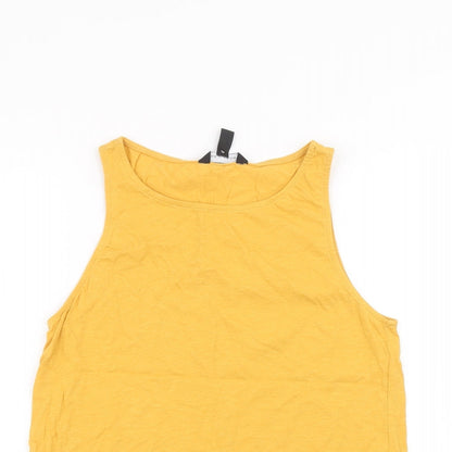 Womens UK Size 12 New Look Yellow Basic T-Shirt