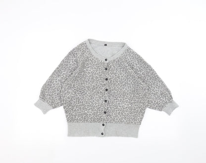 Womens UK Size M Preworn Grey Cardigan Jumper