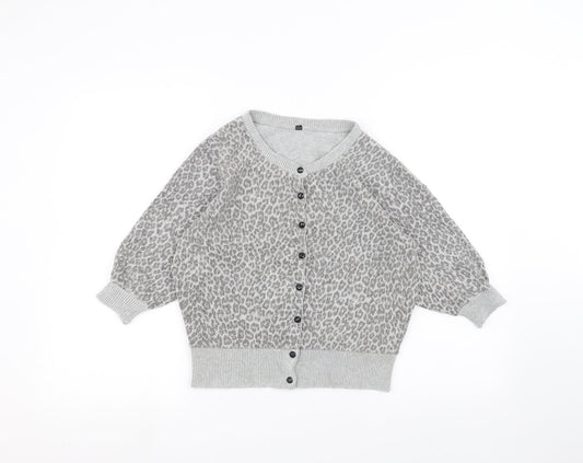 Womens UK Size M Preworn Grey Cardigan Jumper