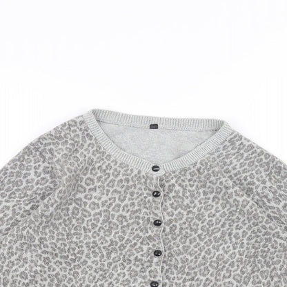 Womens UK Size M Preworn Grey Cardigan Jumper