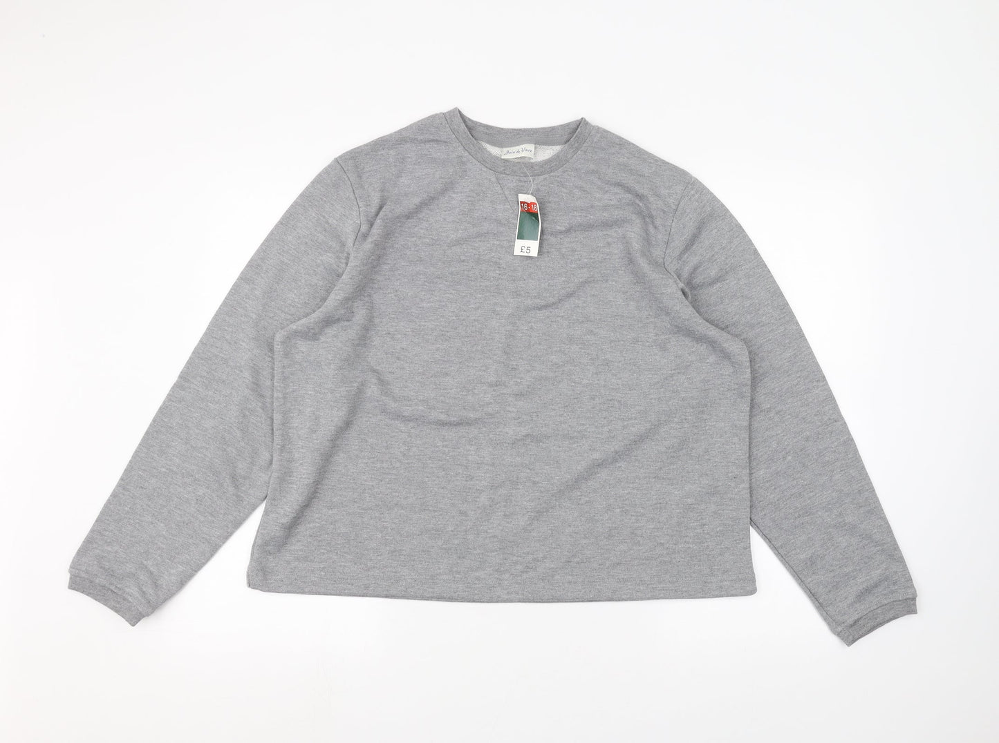 Womens UK Size 16 Joie de vivre Grey Pullover Jumper