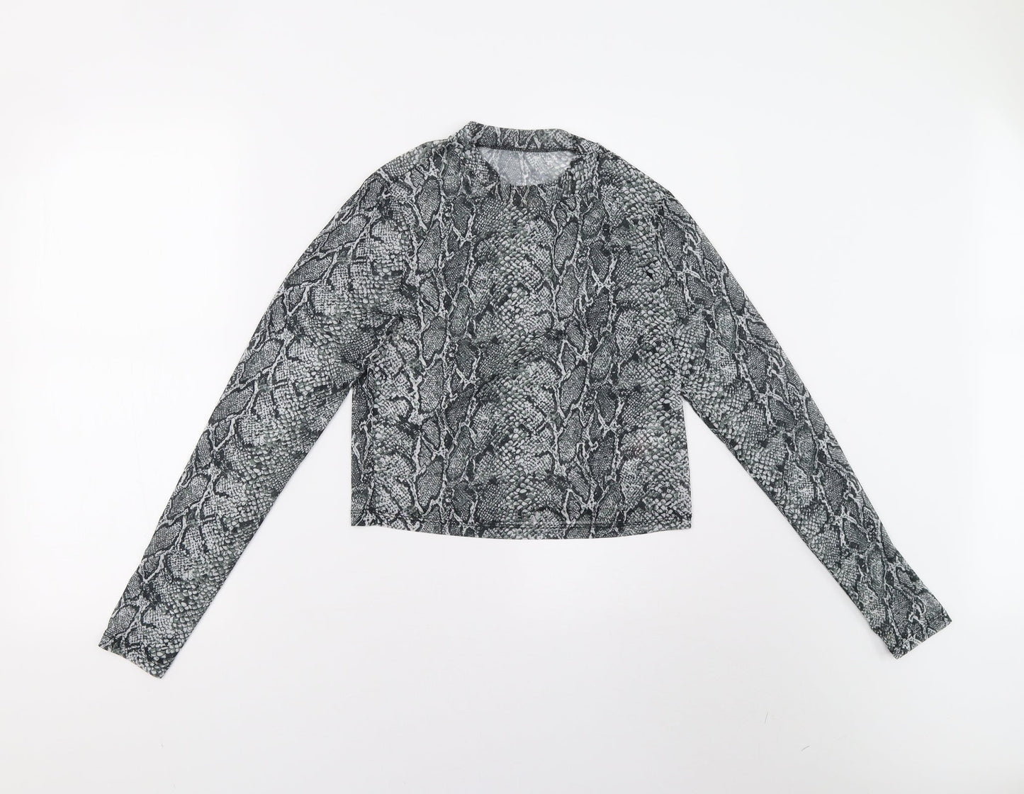 Primark Womens Grey Animal Print  Basic Blouse Size 10