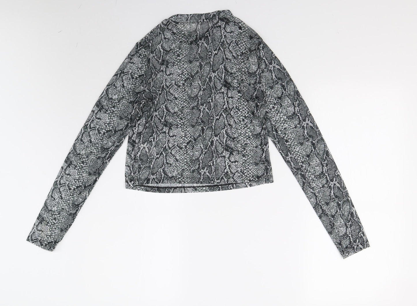 Primark Womens Grey Animal Print  Basic Blouse Size 10