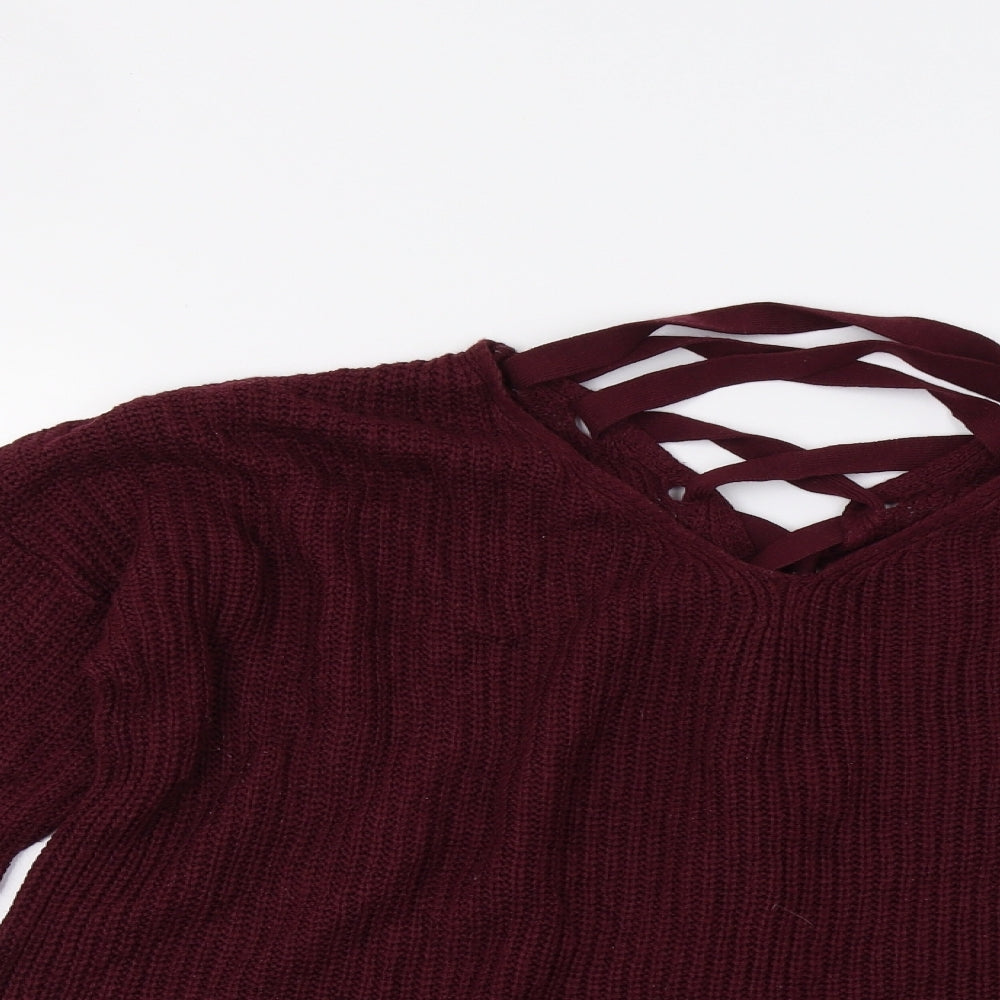 Capsule Womens Red  Knit Pullover Jumper Size 14