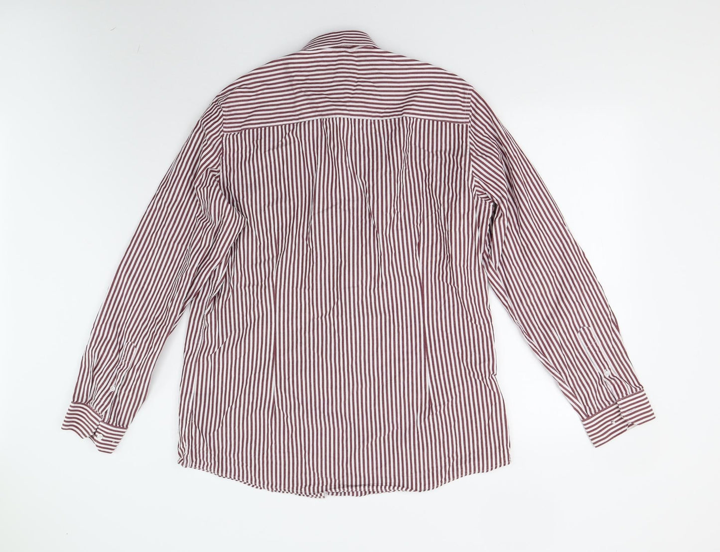 Mens UK Size 16.5 Matalan Red  Button-Up Long Sleeve Casual Shirt