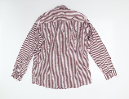 Mens UK Size 16.5 Matalan Red  Button-Up Long Sleeve Casual Shirt