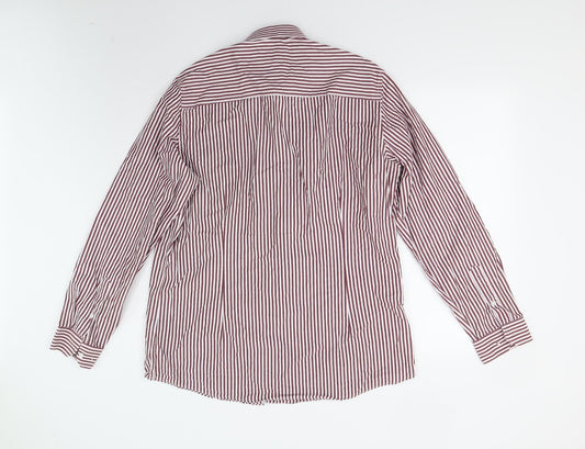 Mens UK Size 16.5 Matalan Red  Button-Up Long Sleeve Casual Shirt