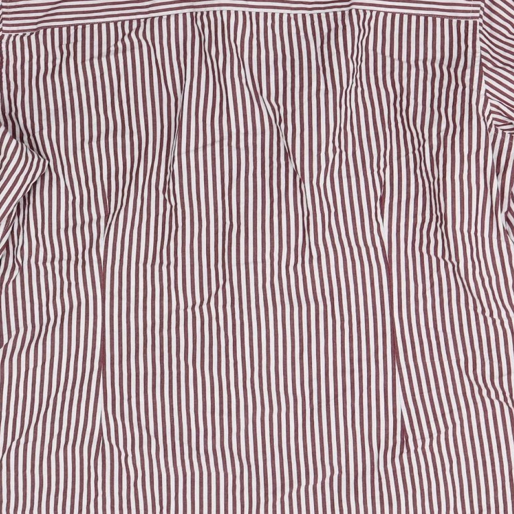 Mens UK Size 16.5 Matalan Red  Button-Up Long Sleeve Casual Shirt