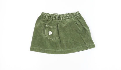 Preworn Girls Green Spotted  A-Line Skirt