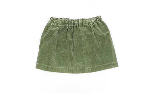 Preworn Girls Green Spotted  A-Line Skirt