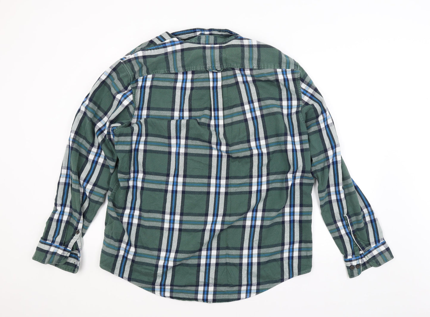 Mens UK Size XL LAND'S END Green  Button-Up Long Sleeve Casual Shirt
