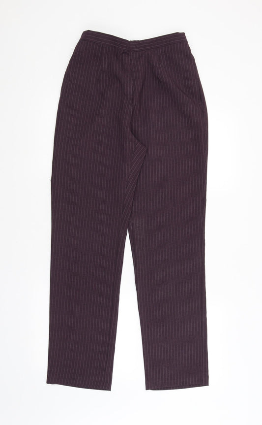 Daxon Womens Purple Striped  Trousers  Size 12 L29 in