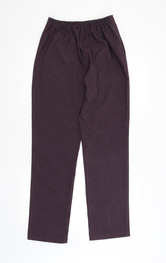 Daxon Womens Purple Striped  Trousers  Size 12 L29 in