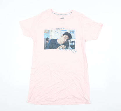 Womens UK Size 10 Preworn Pink Basic T-Shirt