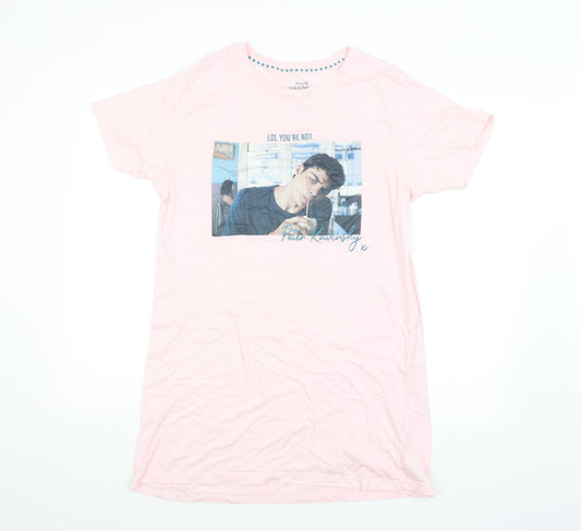 Womens UK Size 10 Preworn Pink Basic T-Shirt