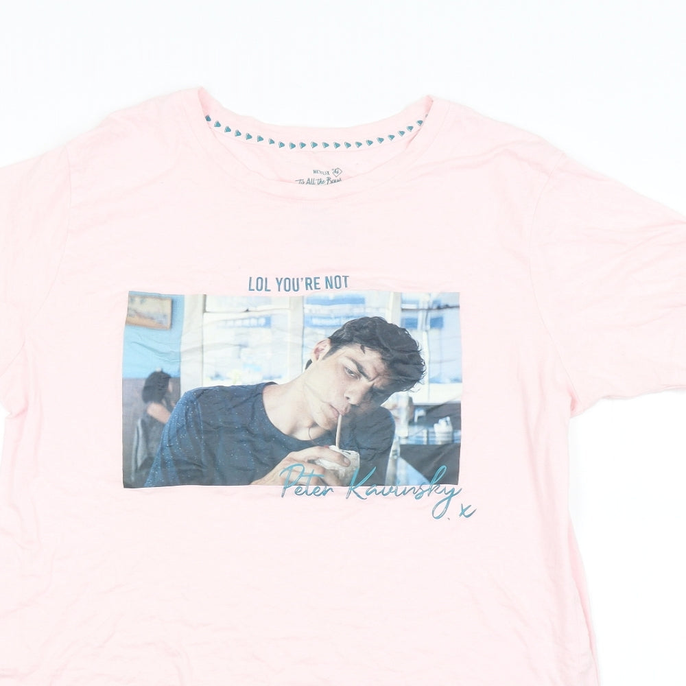 Womens UK Size 10 Preworn Pink Basic T-Shirt