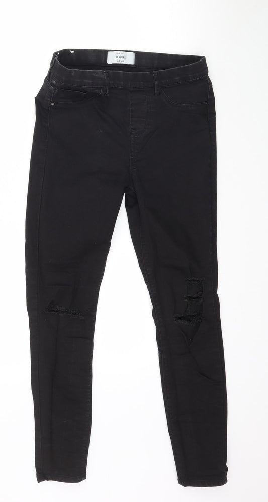 New Look Womens Black  Denim Jegging Jeans Size 10 L26 in