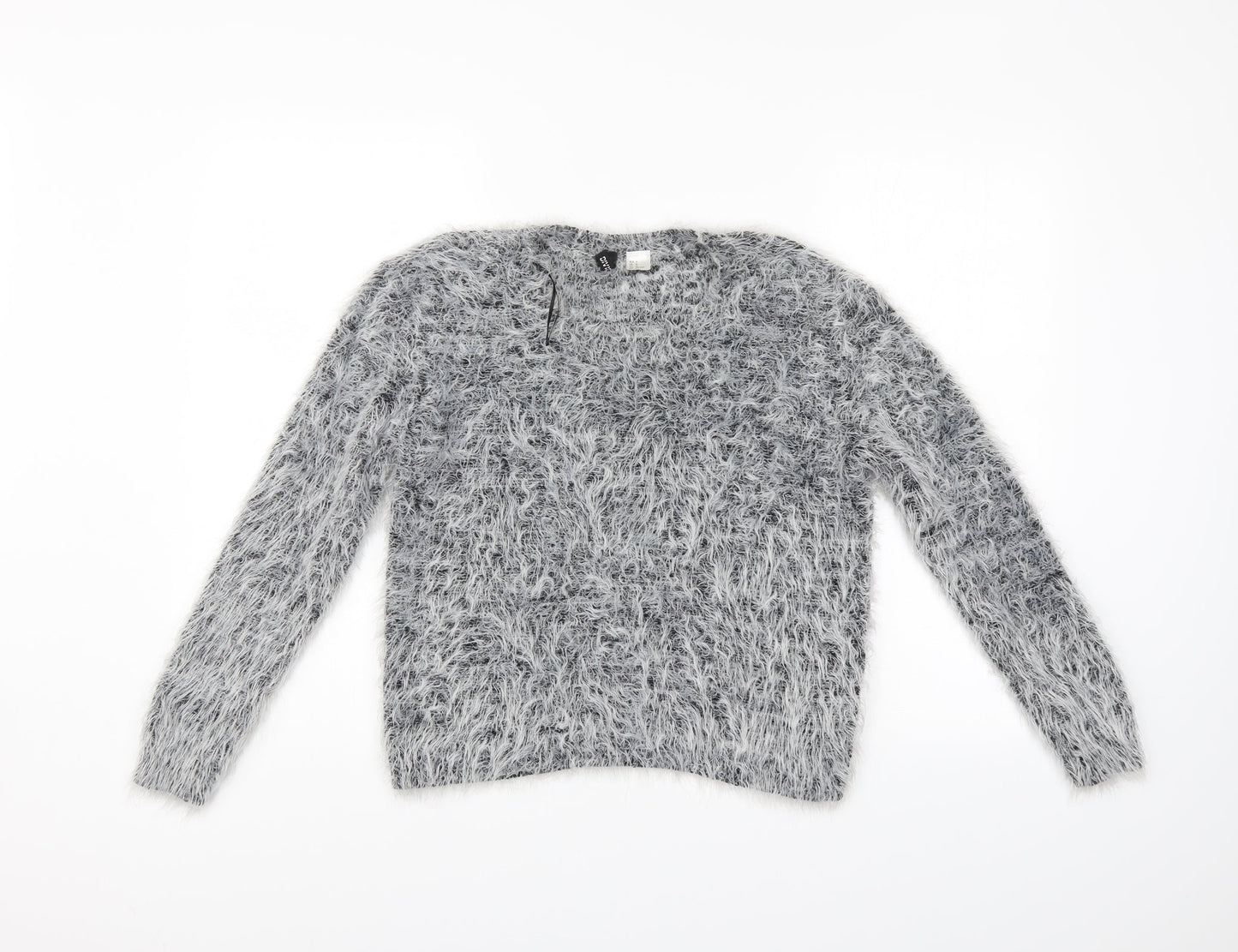 Womens UK Size M Divided Grey Pullover Jumper