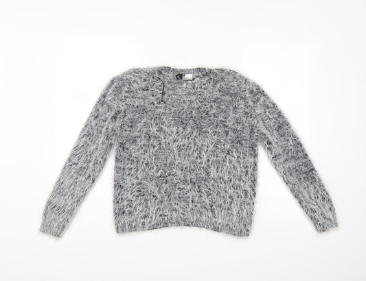 Womens UK Size M Divided Grey Pullover Jumper
