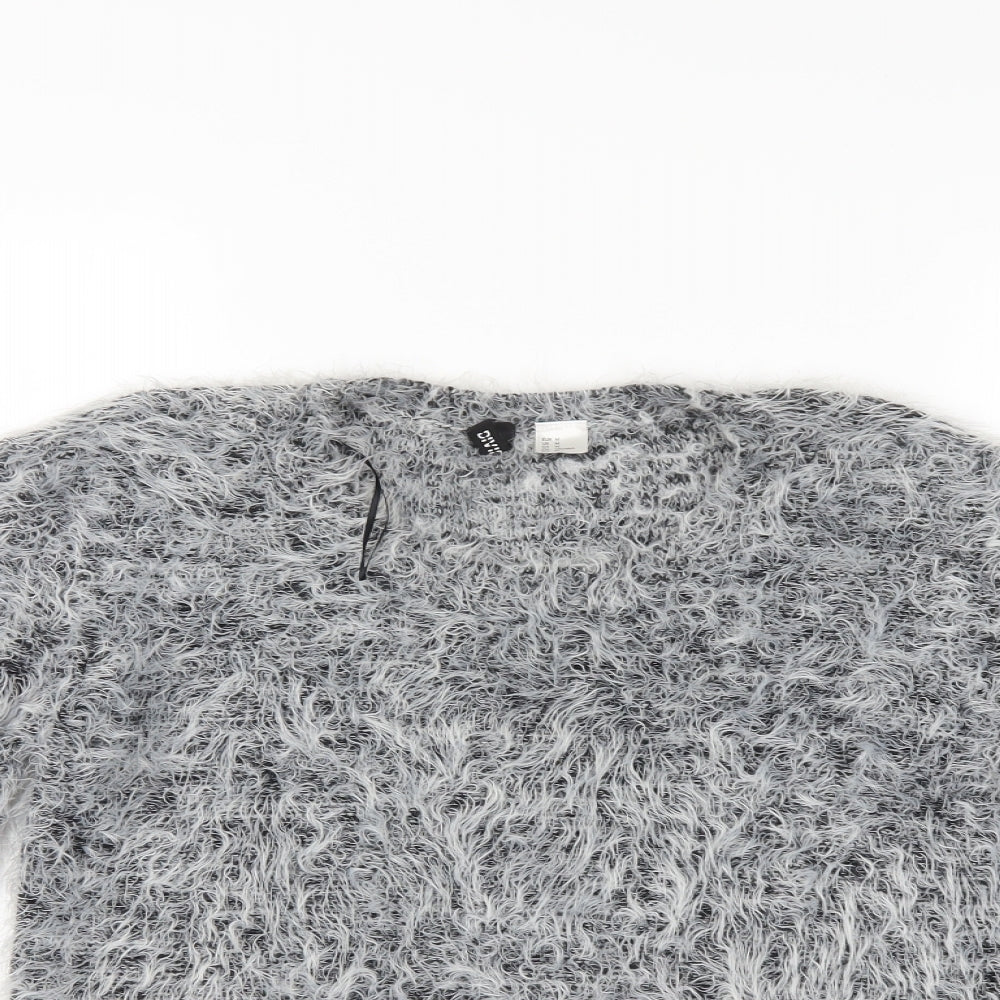 Womens UK Size M Divided Grey Pullover Jumper