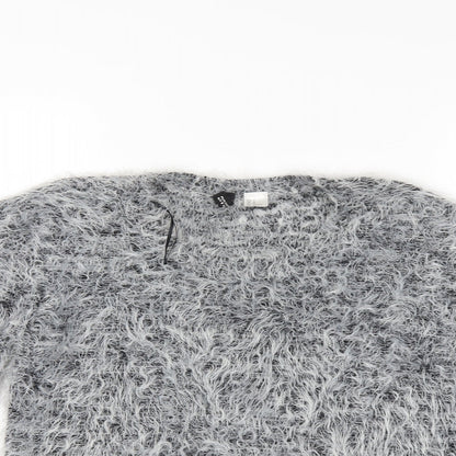 Womens UK Size M Divided Grey Pullover Jumper