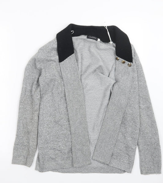 Classic Womens Grey  Knit Cardigan Jumper Size S