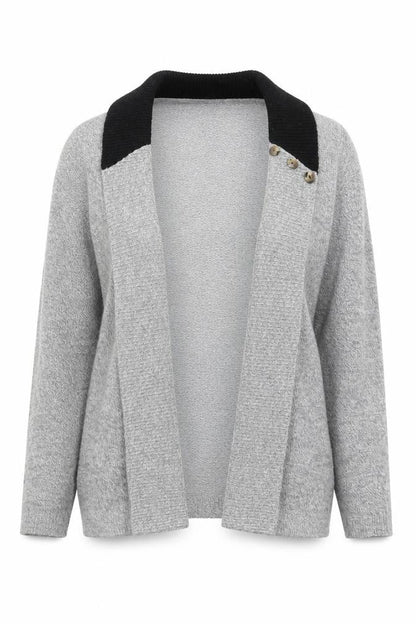 Classics Womens Grey  Knit Cardigan Jumper Size S