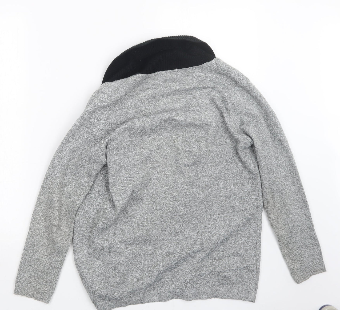 Womens UK Size S Classic Grey Cardigan Jumper