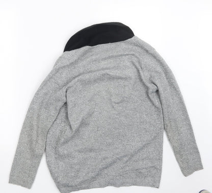 Womens UK Size S Classic Grey Cardigan Jumper