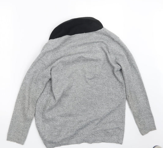 Classic Womens Grey  Knit Cardigan Jumper Size S